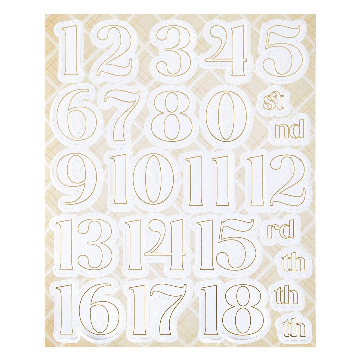 The Rosie's Studio Peppermint Twist Cardstock Number Stickers set.