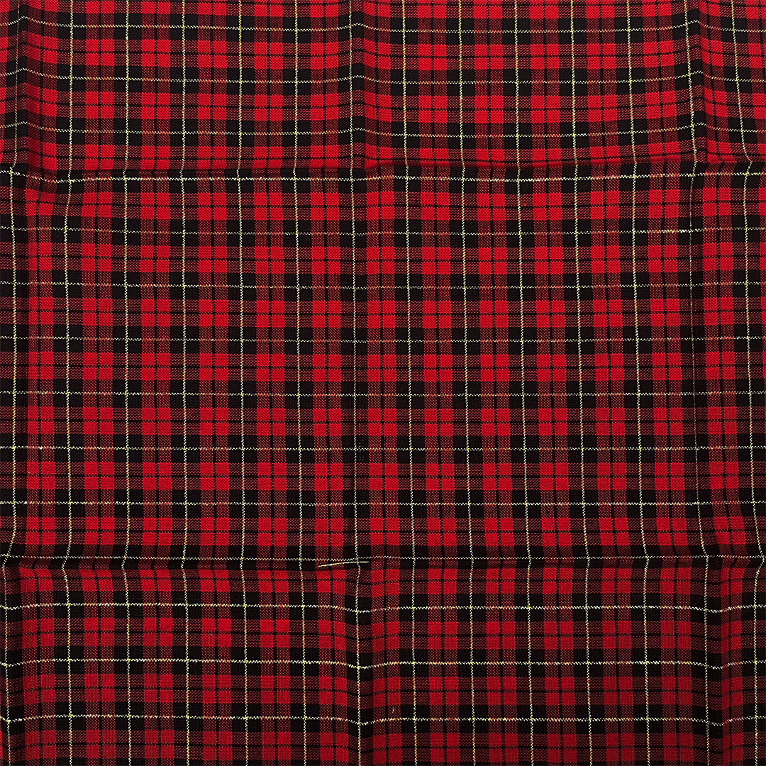 Close-up of red and black plaid fabric