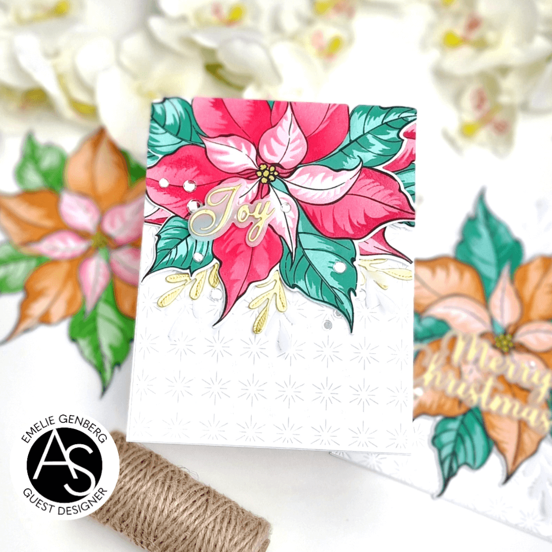 Layering Christmas floral stencil for mixed media crafts