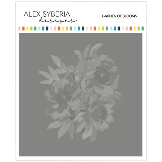 Floral design by Alex Syberia on a gray background with brand name at the top.