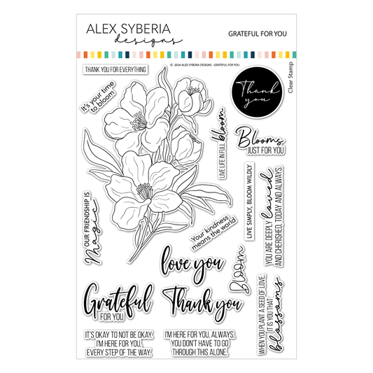 Alex Syberia Designs Grateful for You Stamp Set