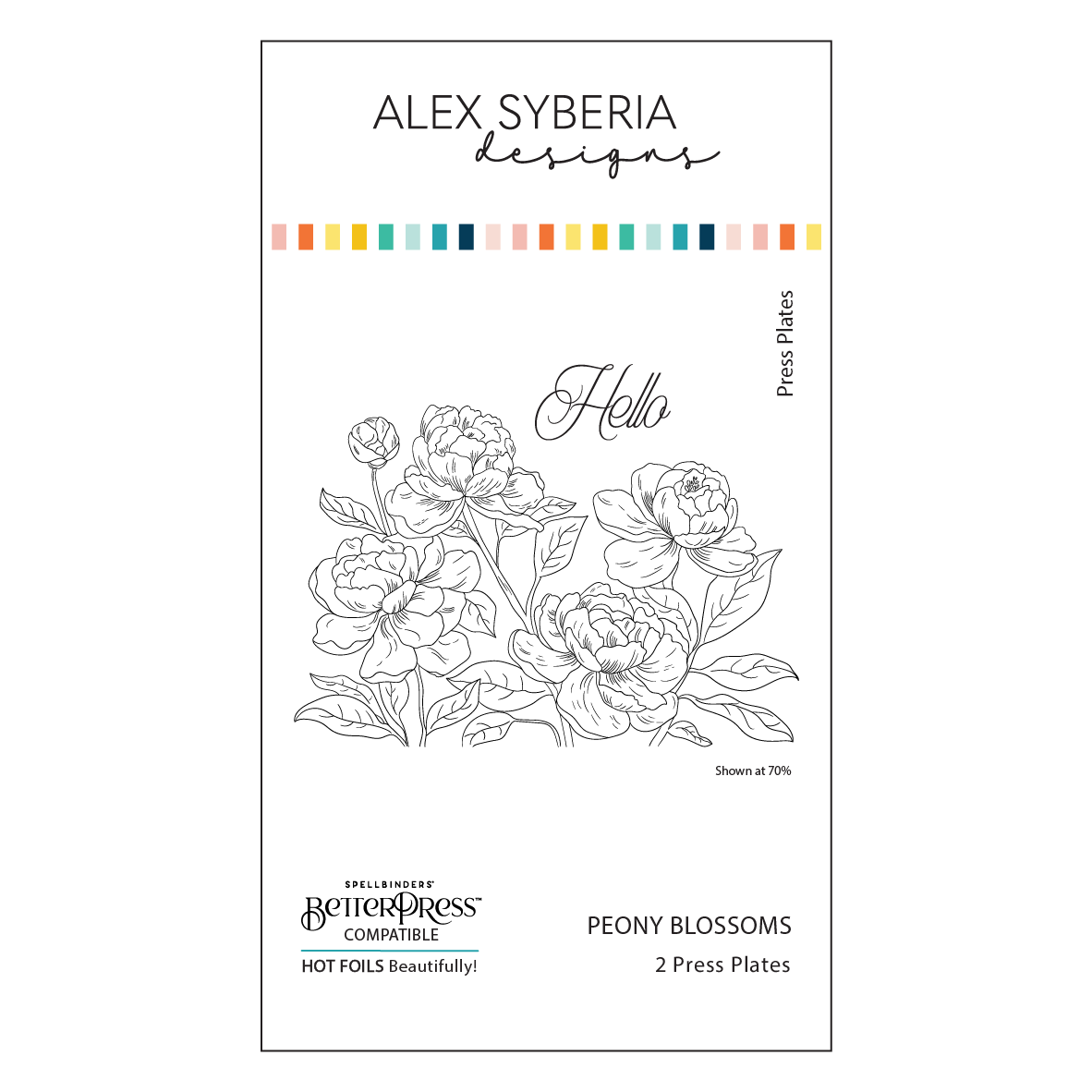 Alex Syberia Designs Peony Blossoms Press Plate Set