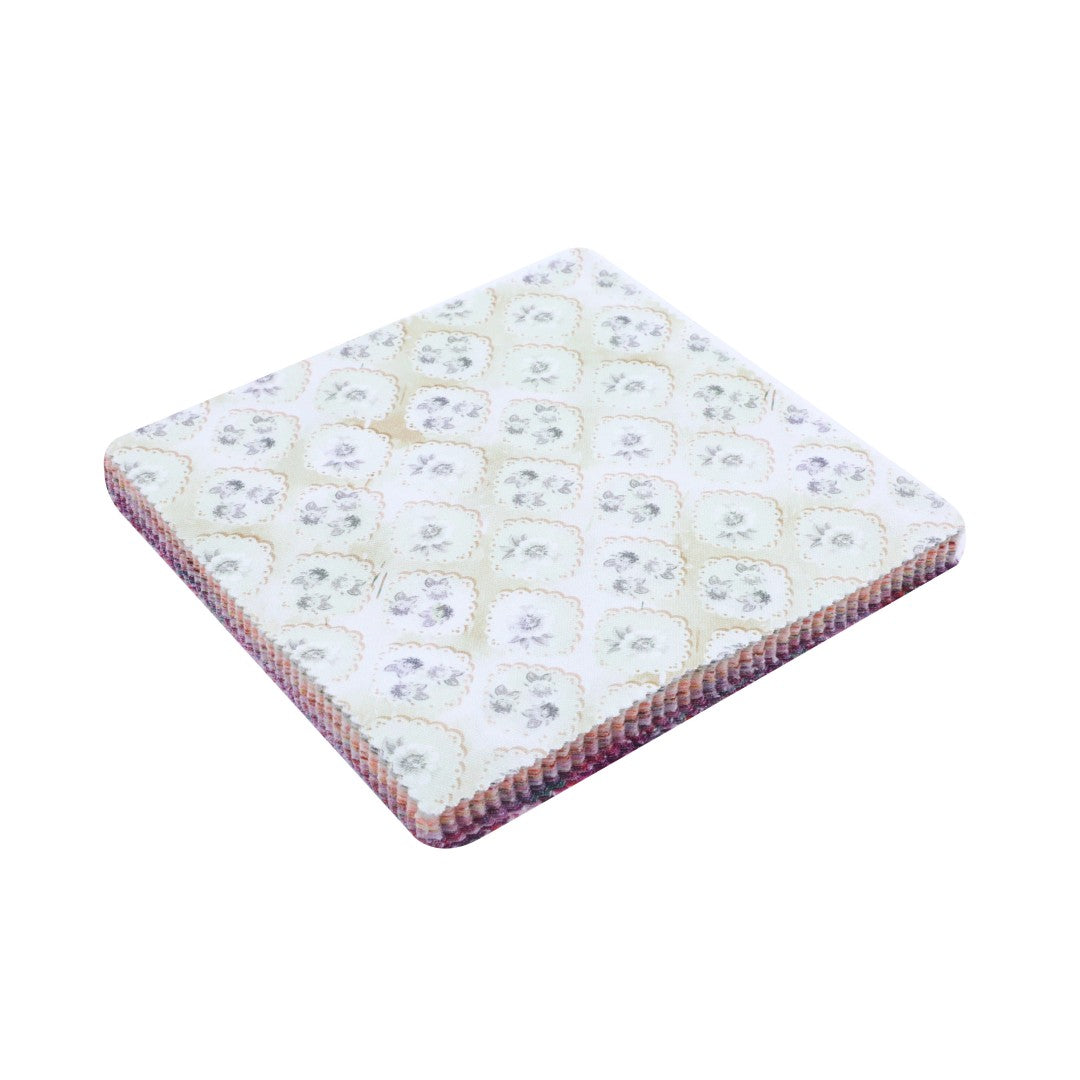 Patterned mattress cover on a white background