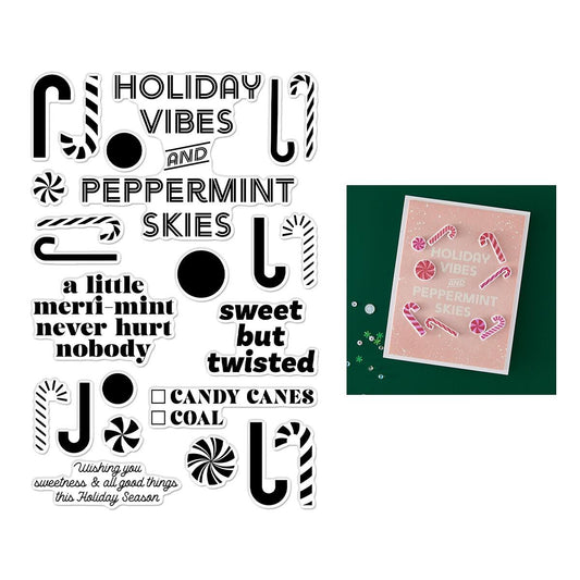 Hero Arts A Little Merri-Mint Clear Stamps from the Candy Cane Season Collection