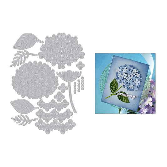 Hero Arts Layered Hydrangea Etched Dies from the Seaside Blooms Collection