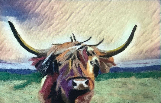 Highland Cow Picture Felting Kit 2