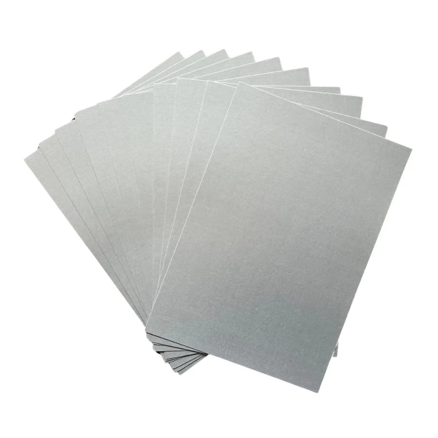 Stack of gray sheets on a white background