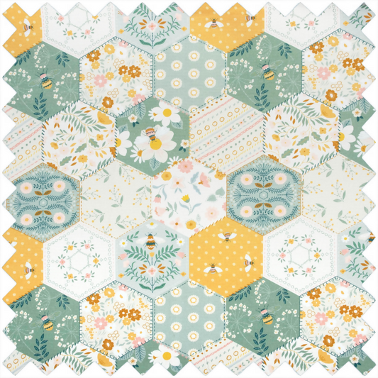 Patchwork Bee Sewing Machine Bag Print Design