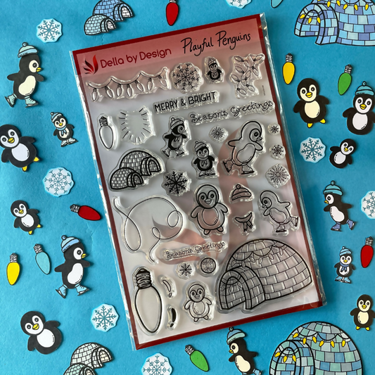 Della by Design Playful Penguins Stamp Set