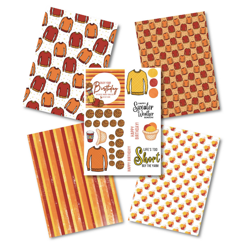 Della by Design Patterned Papers - Snuggly Sweaters