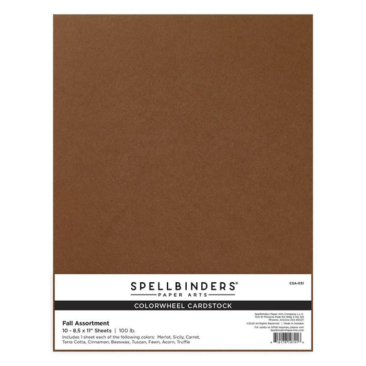 Brown cardstock paper with Spellbinders branding on a white background