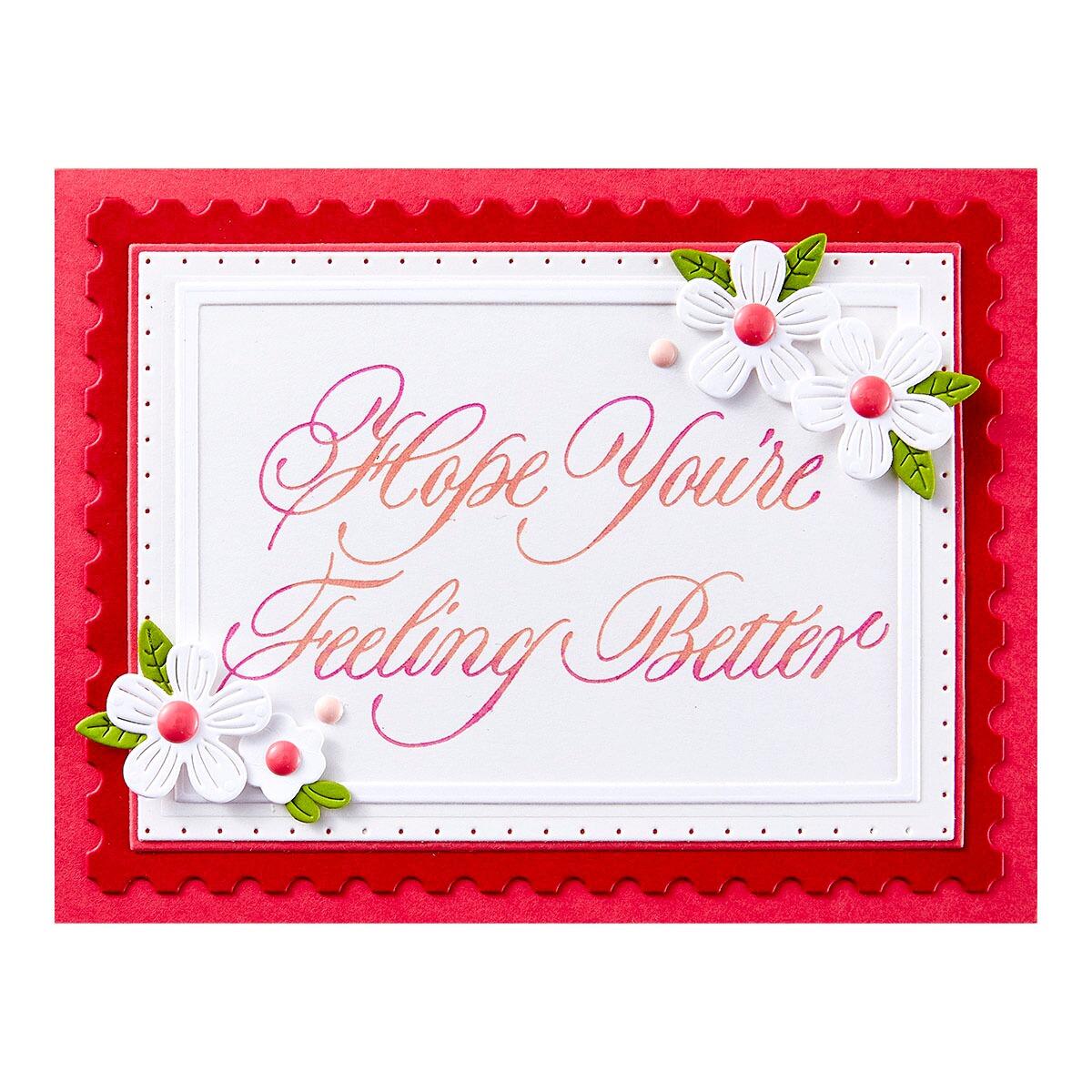 Spellbinders Copperplate Hope You're Feeling Better BetterPress Plate from the Copperplate Happy Everything Sentiments Collection by Paul Antonio