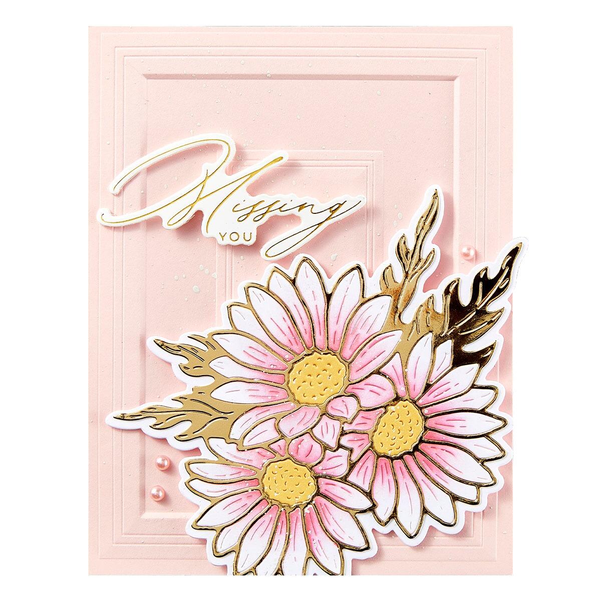 Spellbinders Crafty Hugs Sentiments Press Plate & Die Set from the Yana's Daisies Collection by Yana Smakula