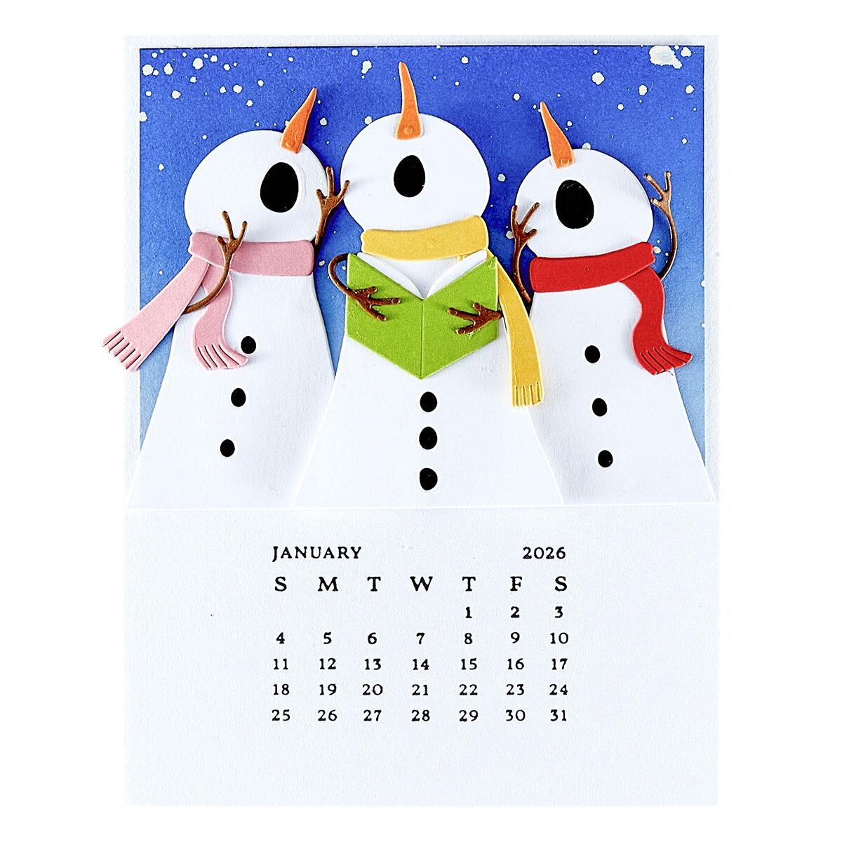 Spellbinders DIY 2026 Calendar BetterPress Plate from the Wonderland Collection