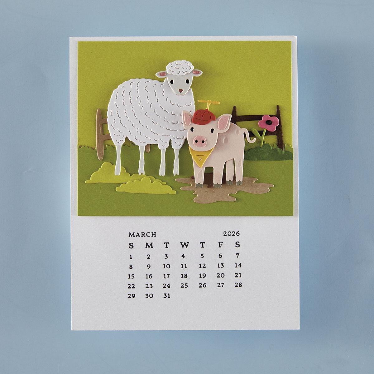 Spellbinders DIY 2026 Calendar BetterPress Plate from the Wonderland Collection
