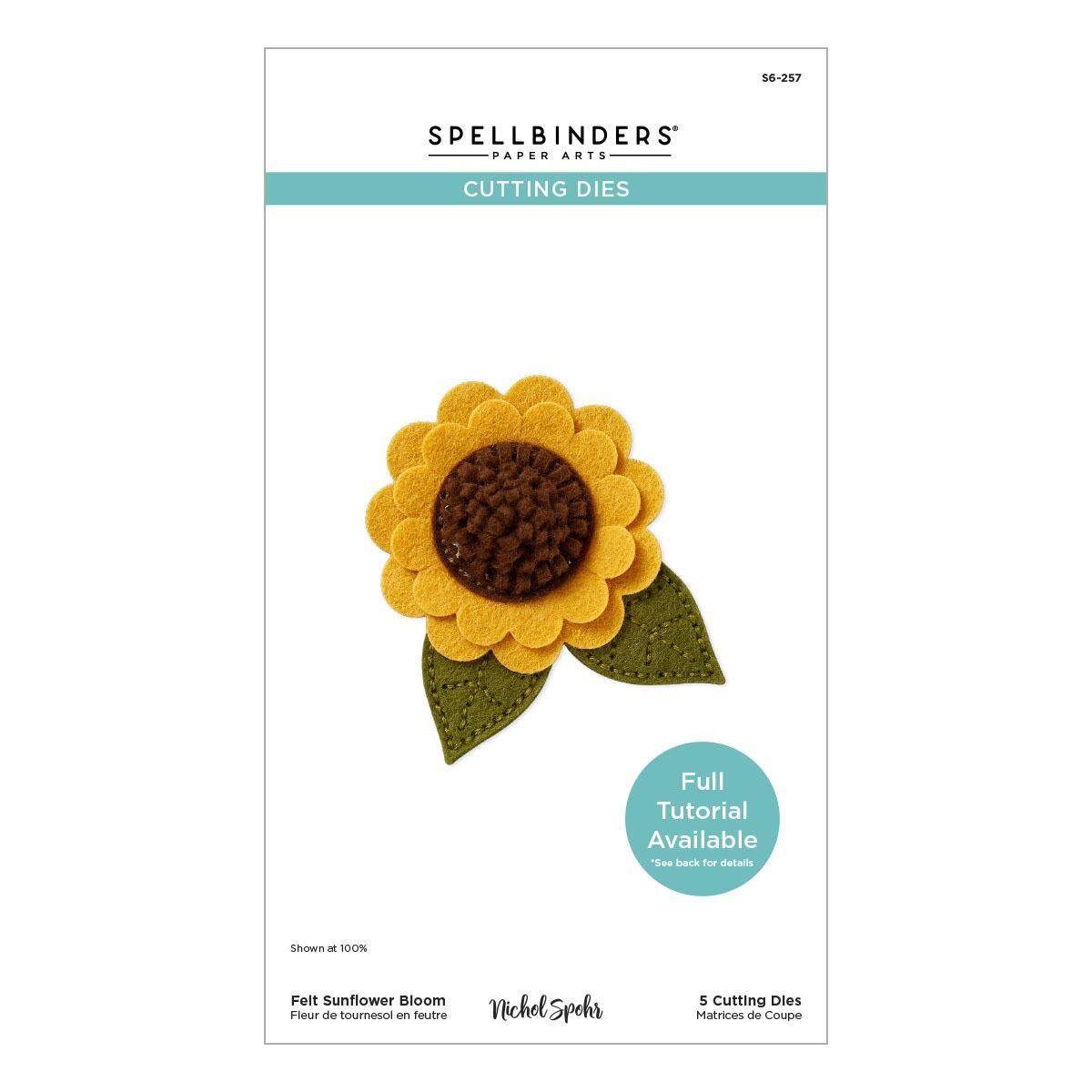 Spellbinders Felt Sunflower Bloom Etched Dies from the Summer Felt Stitch & Create Collection by Nichol Spohr - Spellbinders - 1