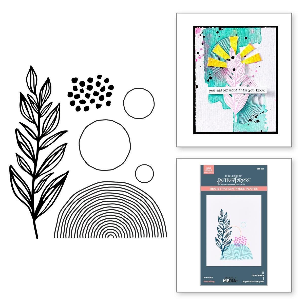 Spellbinders Flourishing BetterPress Plates from the Modern Botanicals Collection by Dina Wakley - Spellbinders - 2
