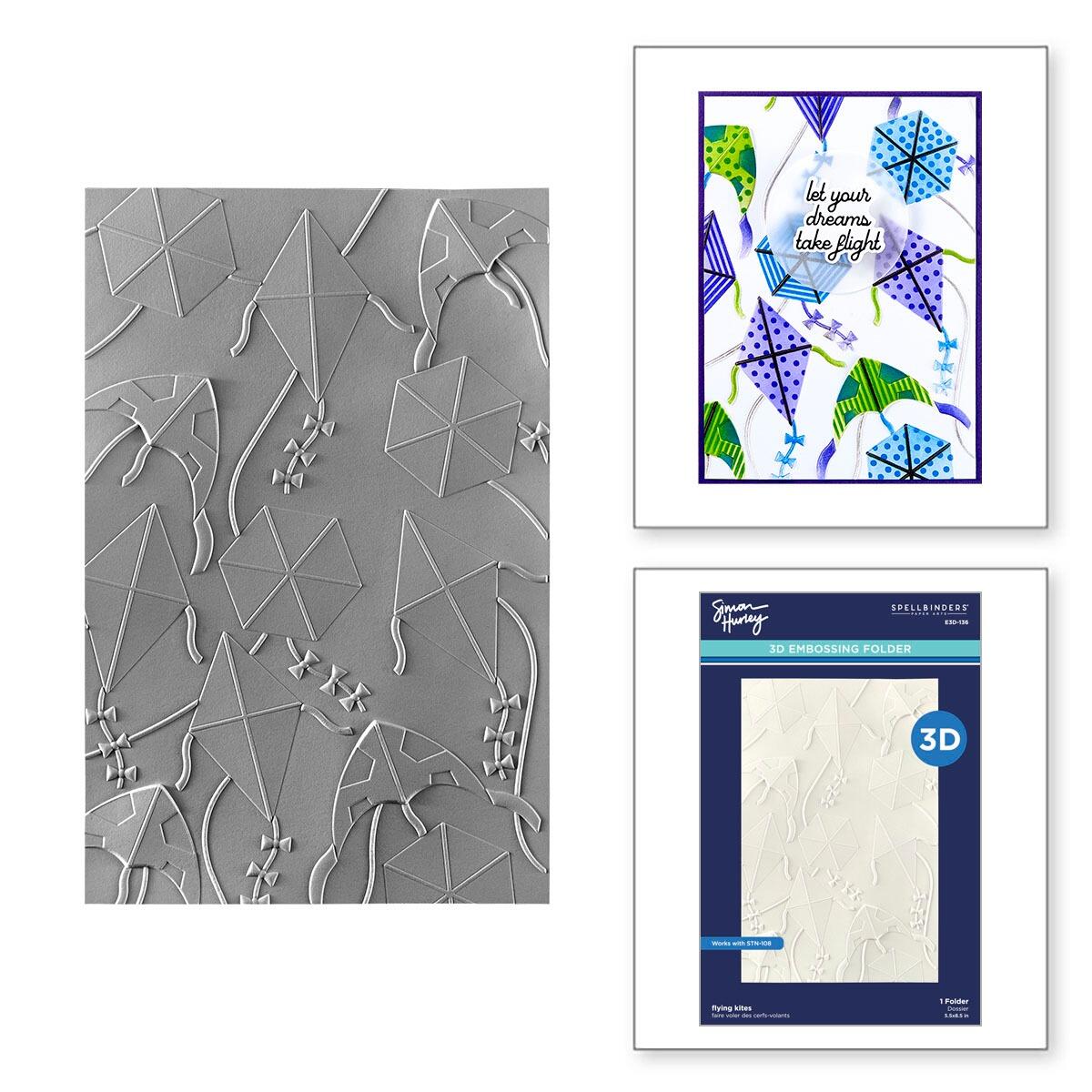 Spellbinders Flying Kites 3D Embossing Folder from the Sky's the Limit Collection by Simon Hurley