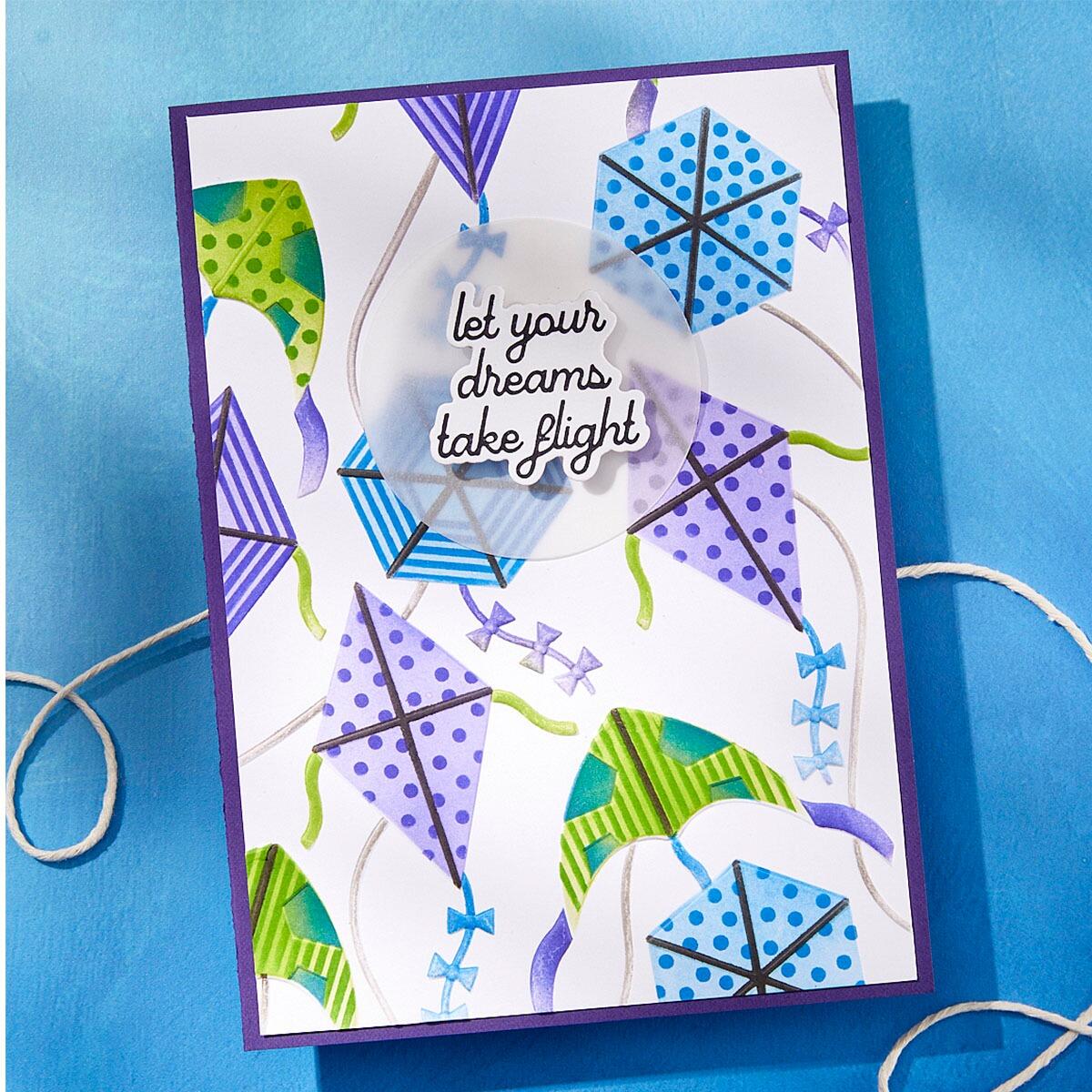 Spellbinders Flying Kites 3D Folder and Stencil Bundle from the Sky's the Limit Collection by Simon Hurley