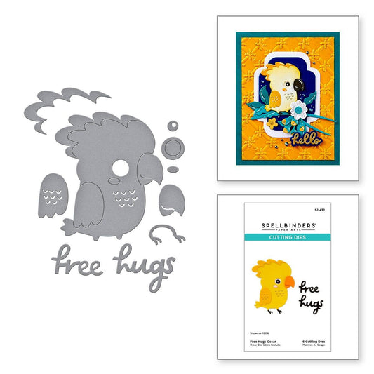 Spellbinders Free Hugs Oscar Etched Dies from the Cheerful Chirps Collection - Spellbinders - 2