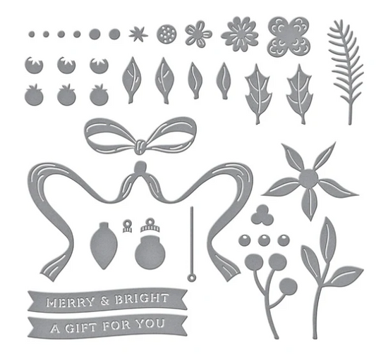 Spellbinders Gifting Bow Etched Dies from the Merry Moments Collection