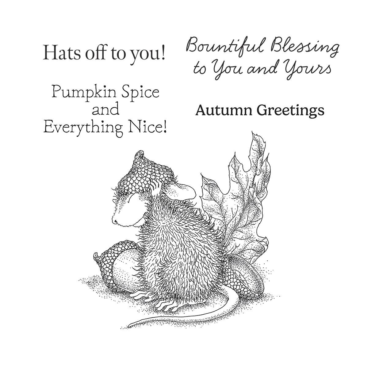 A clear image of the Spellbinders Hats Off to You Cling Rubber Stamp Set.