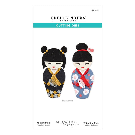 Spellbinders Kokeshi Dolls Etched Dies from the Spring in Kyoto Collection by Alex Syberia Designs