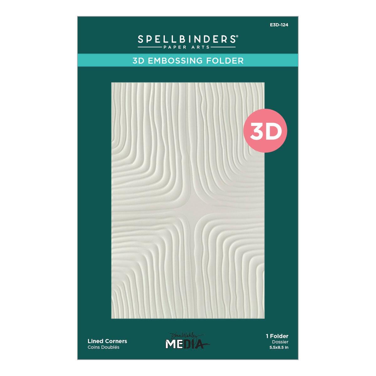 Spellbinders Lined Corners 3D Embossing Folder from the Modern Botanicals Collection by Dina Wakley - Spellbinders - 1