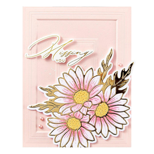 Spellbinders Molded Frame 3D Embossing Folder from the Yana's Daisies Collection by Yana Smakula