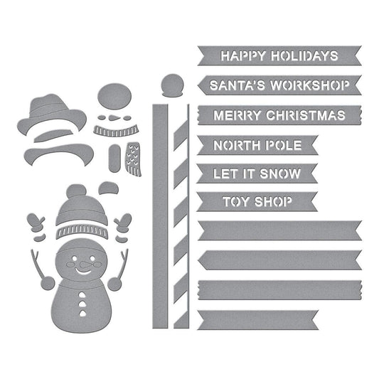 Spellbinders North Pole Sentiments Etched Dies from the North Pole Friends Collection by Simon Hurley