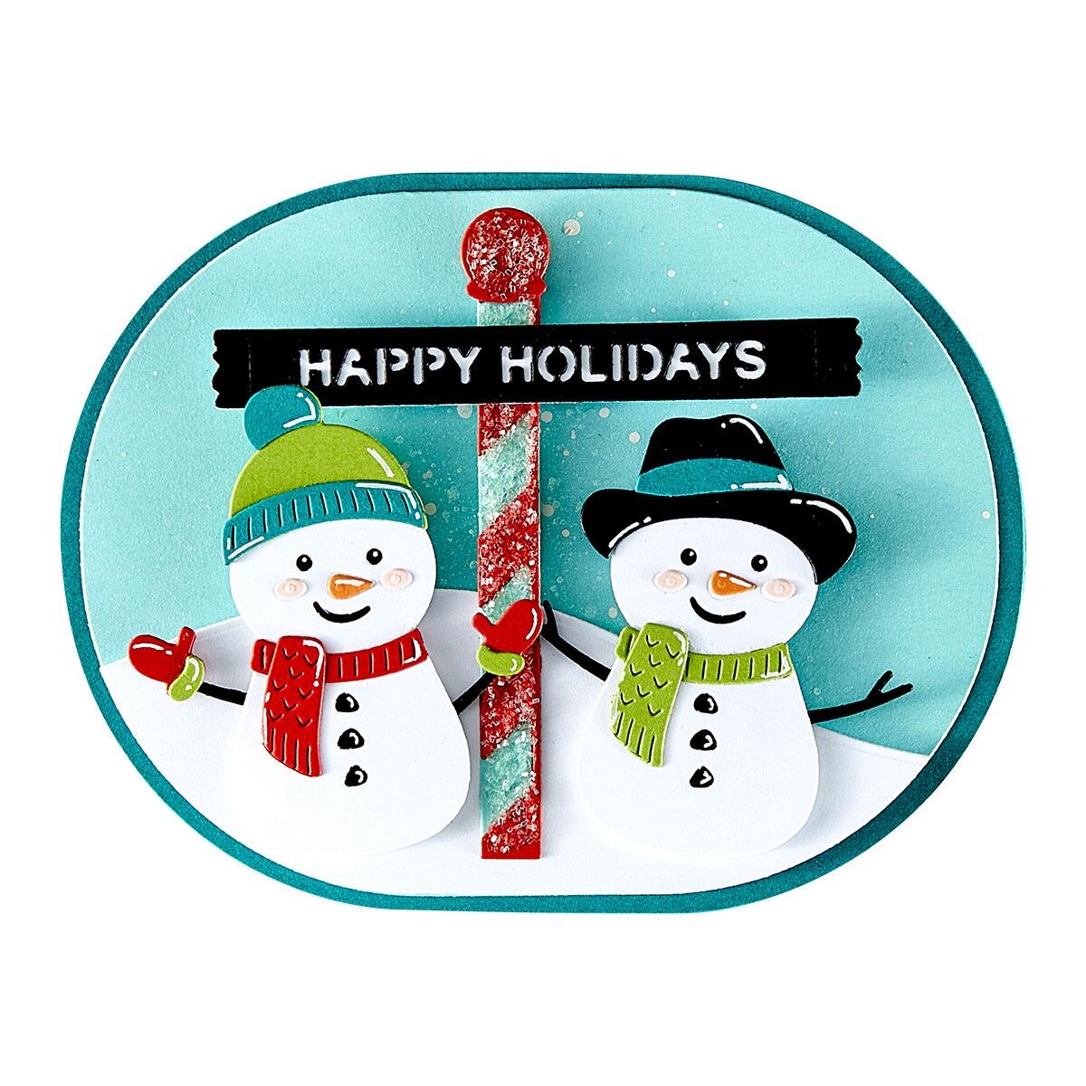 Spellbinders North Pole Sentiments Etched Dies from the North Pole Friends Collection by Simon Hurley