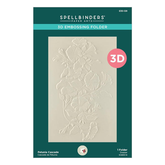 The Spellbinders Petunia Cascade 3D Embossing Folder from the Summer Solstice Garden Collection.
