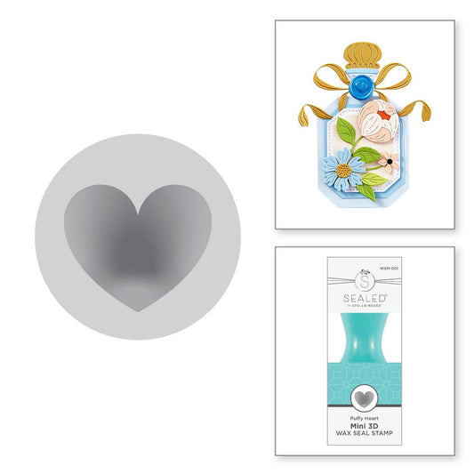 Spellbinders Puffy Heart Mini 3D Wax Seal from the Mini Wax Seals Collection