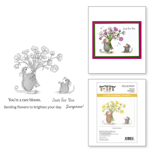 Spellbinders Rare Bloom Cling Rubber Stamp Set from the House-Mouse Rare Bloom Collection