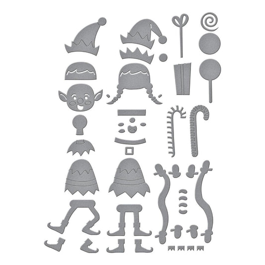 Spellbinders Santa's Elves Etched Dies from the North Pole Friends Collection by Simon Hurley