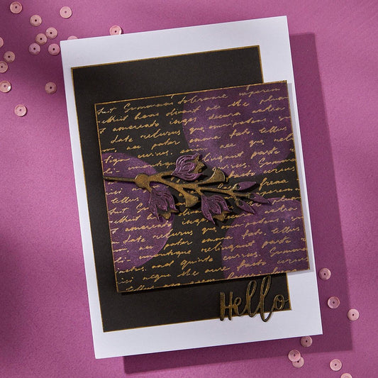 Spellbinders Script Text BetterPress Plate | Wildflowers Collection by Lisa Horton