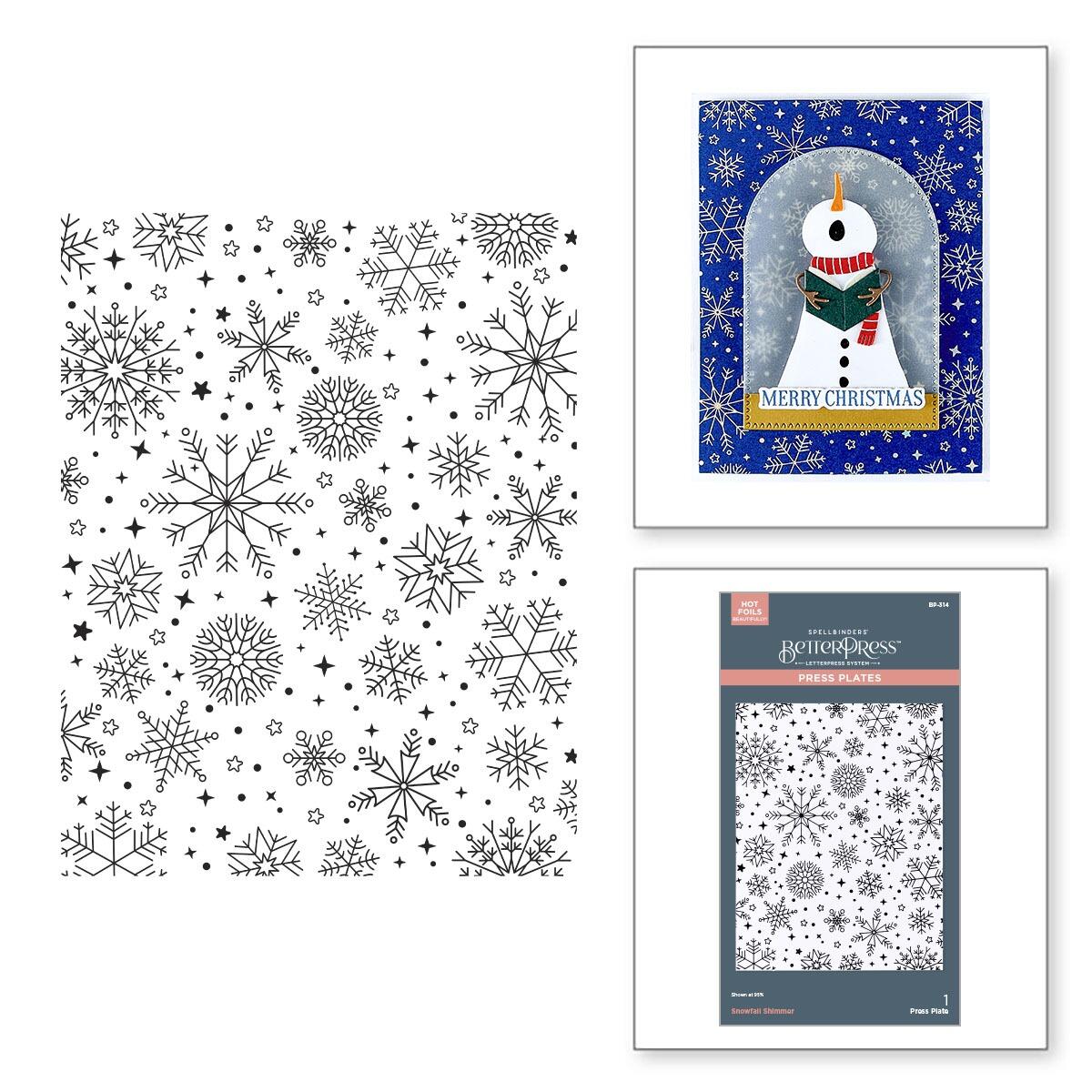 Spellbinders Snowfall Shimmer BetterPress Plate from the Wonderland Collection