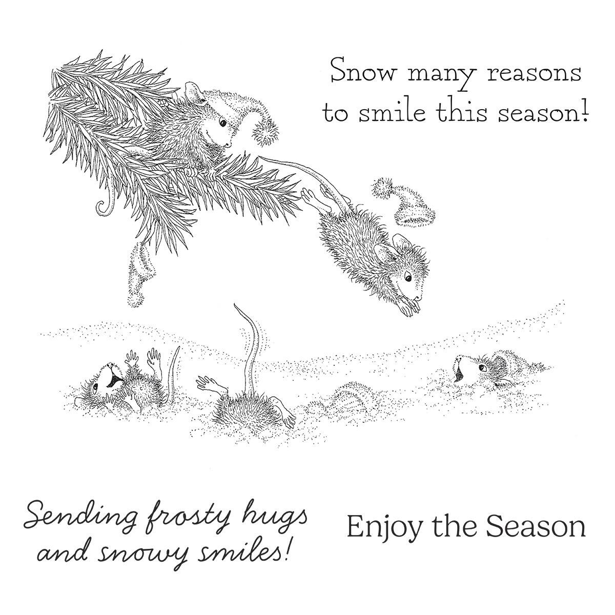 Spellbinders Snowy Smiles Cling Rubber Stamp Set from the House-Mouse Tree-mendous Christmas Collection