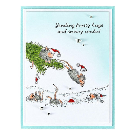 Spellbinders Snowy Smiles Cling Rubber Stamp Set from the House-Mouse Tree-mendous Christmas Collection