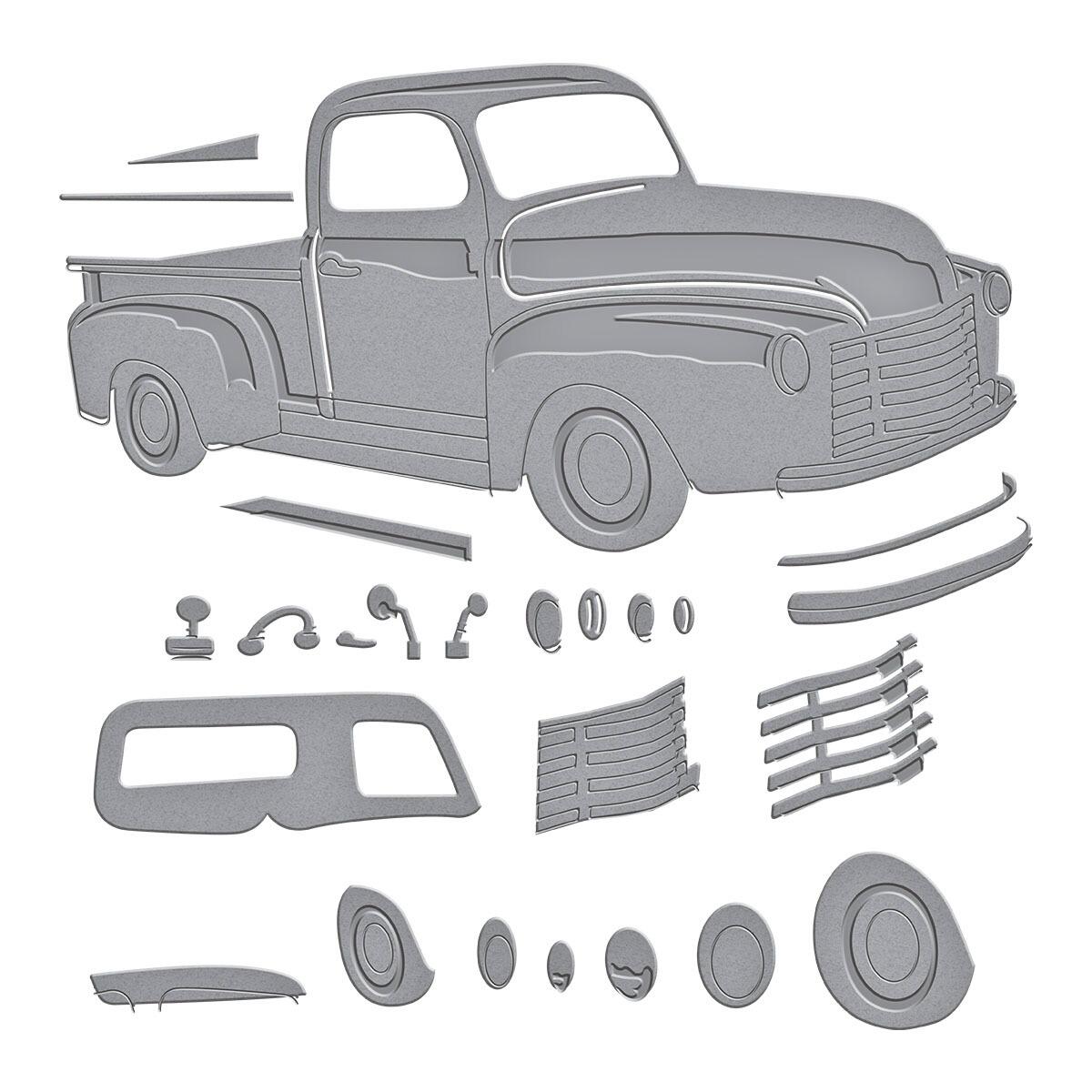 Spellbinders Timeless Truck Etched Dies from the Classic Road Legends Collection by Mindy Eggen
