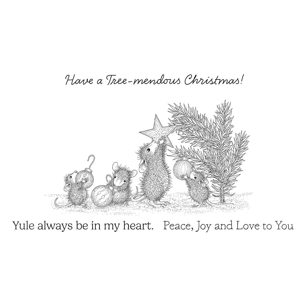 A clear image of the Spellbinders Tree-Mendous Christmas Cling Rubber Stamp Set.