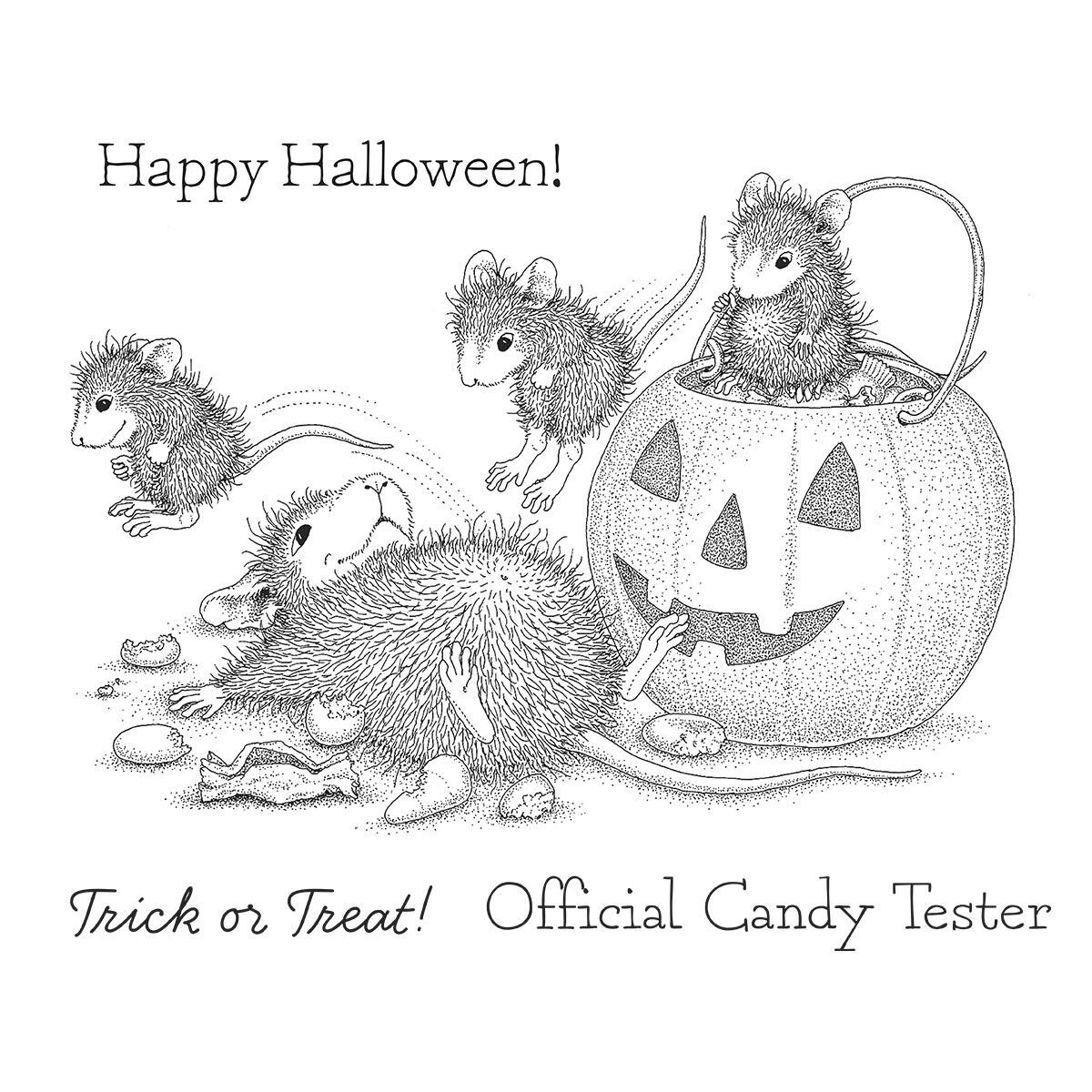 A clear image of the Spellbinders Trick or Treat Cling Rubber Stamp Set.