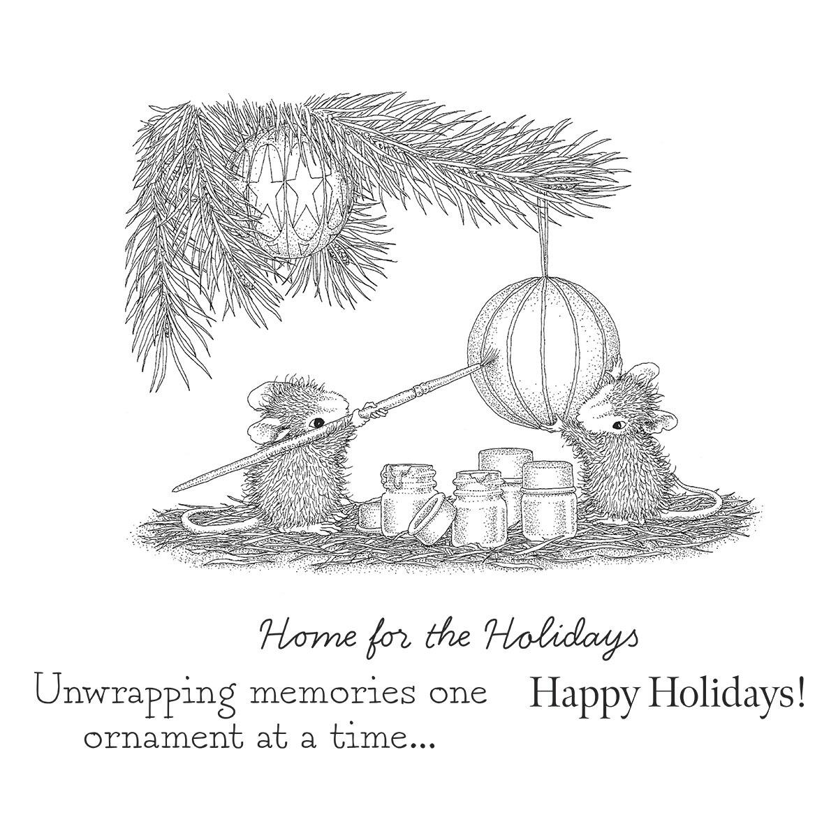 A clear image of the Spellbinders Unwrapping Memories Cling Rubber Stamp Set.