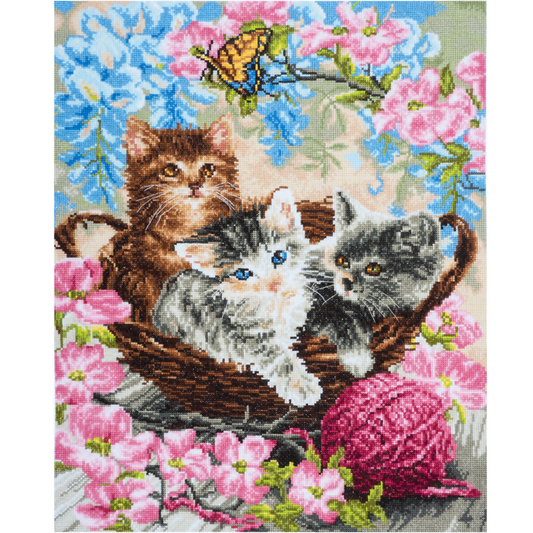 Trimits Cats XL Cross Stitch Kit Completed