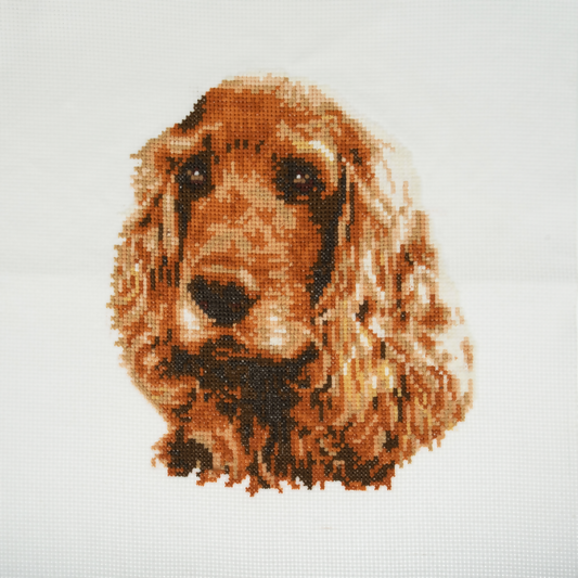 Trimits Cocker Spaniel Large Cross Stitch Kit Completed
