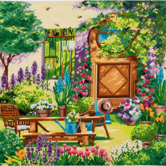 Trimits Country Garden XL Cross Stitch Kit Completed