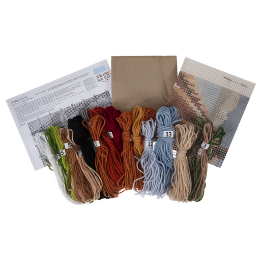 Trimits Cushion Brown Horse Cross Stitch Kit Contents