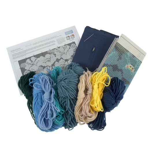 Trimits Cushion Modern Floral Cross Stitch Kit Contents