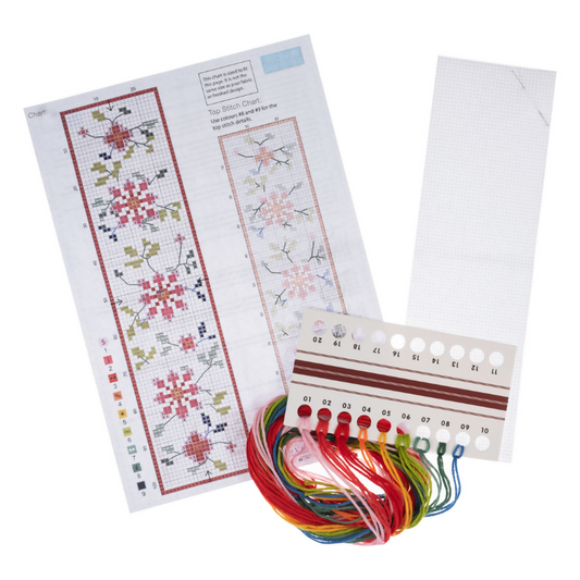 Trimits Floral Cross Stitch Bookmark Kit Contents