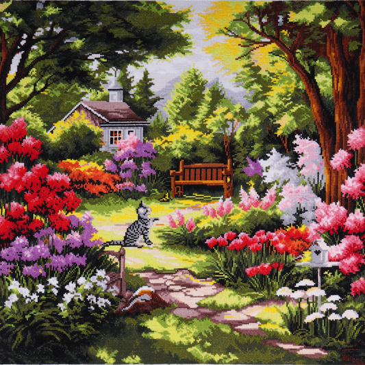 Trimits Garden XL Cross Stitch Kit Completed